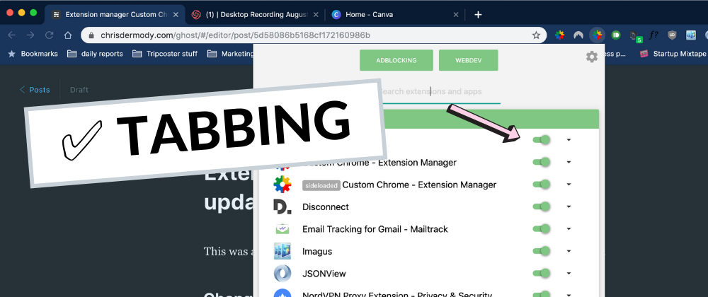 Extension manager Custom Chrome update 1.0.3